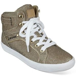 Guess gold sparkly high tops